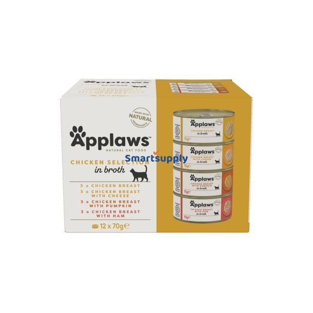 Applaws Kyllingeselektion I Bouillon - Vdfoder Til Katte - 12X70g