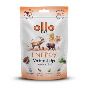 OLLO Air-Dried Energy Venison strips - godbid til hund - 80g
