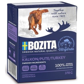 BOZITA Vdt hundefoder Stykker i gel Kalkun 370 g