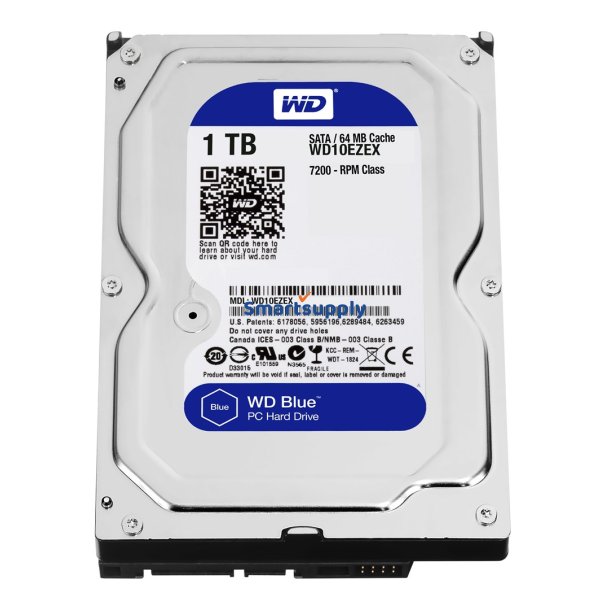 Western Digital Blue harddisk 1 TB 7200 rpm 64 MB 3.5" Serial ATA III