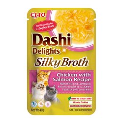 Inaba Cat Dashi Delights Silky Bouillon Kylling Med Laks - Kattegodbid - 40G