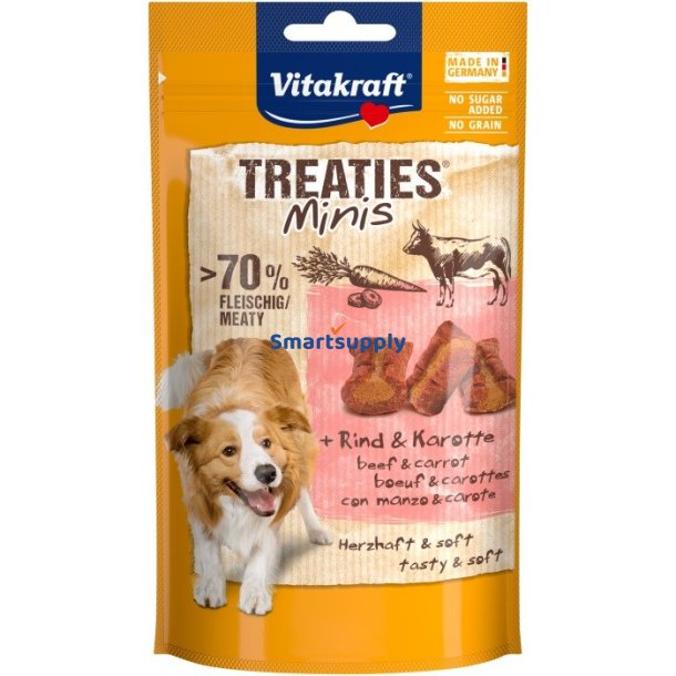 Vitakraft Treaties Minis Oksekd Og Gulerod - Hundegodbid - 48 G