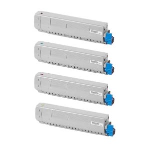 OKI C834, C844 toner 4 stk BCMY 40.000s kompatibel multipakke