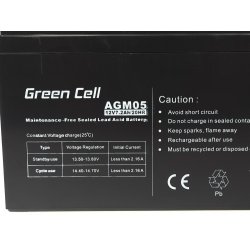 Green Cell AGM05 UPS batteri Blybatterier (VRLA) 12 V 7,2 At