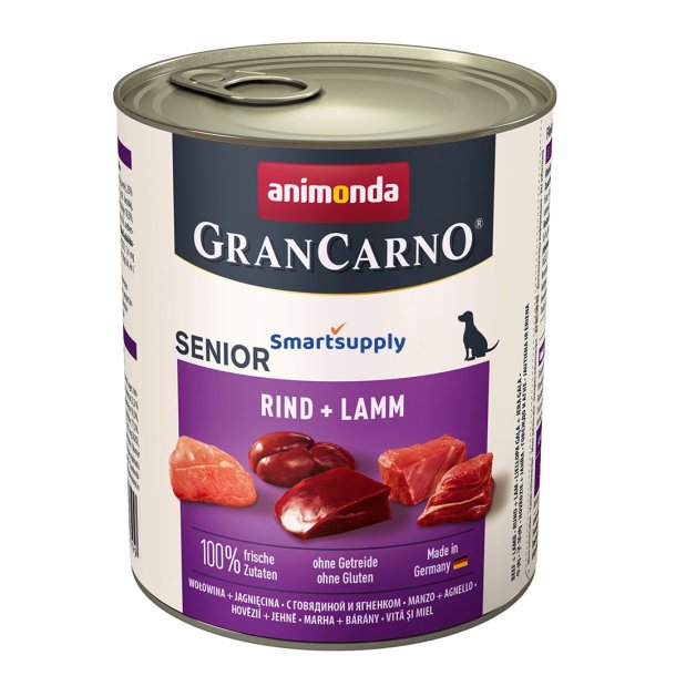 Animonda Grancarno Senior Oksekd Og Lam - Vdfoder Til Hunde - 800G