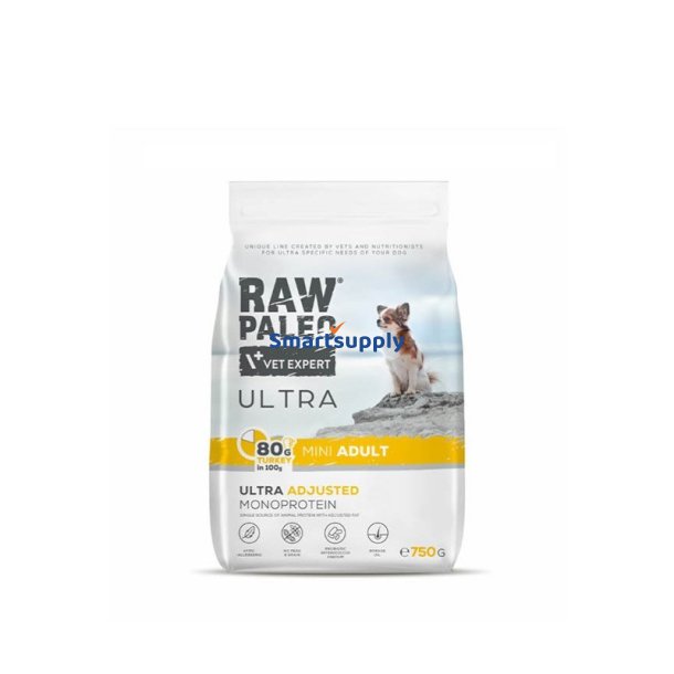 RAW PALEO Ultra Mini Adult Kalkun - trt hundefoder - 750 g