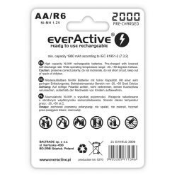 Genopladelige batterier everActive Ni-MH R6 AA 2000 mAh Silver Line - 2 stk.