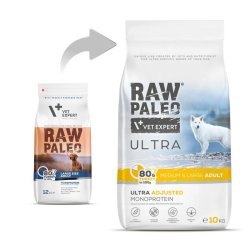 RAW PALEO Ultra Medium&Large Adult Kalkun - t�rt hundefoder - 10 kg