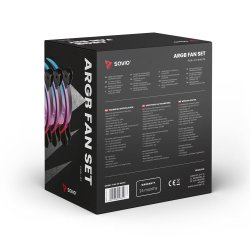 Savio Fan-01 White 4-Pack 120 Mm Argb Blser Inklusive Controller Og Fjernbetjening