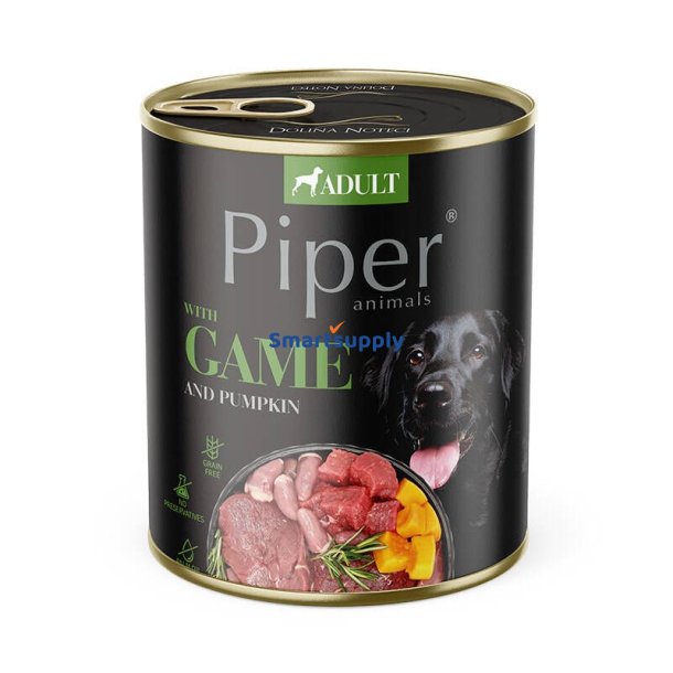 Dolina Noteci Piper Med Vildtkd Og Grskar - Vdfoder Til Hunde 800 G