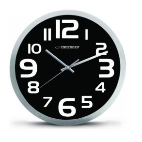 Esperanza EHC013K Wall Clock - Zurich - Black Kvartsur Oval Sort, Hvid