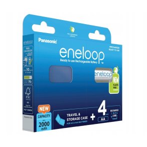 Genopladelige batterier PANASONIC ENELOOP AA 2000 mAh 4 szt + kasse (BK-3MCDE/4CP+CASE)