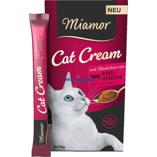 MIAMOR Cat Cream Beef - Kattegodbidder - 6x15g