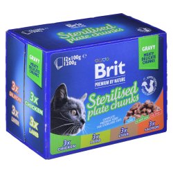 BRIT Premium Cat Sterilised Plate - vdfoder til katte - 12x100g