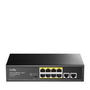 Cudy FS1010P netvrksswitch Fast Ethernet (10/100) Strm over Ethernet (PoE) Sort