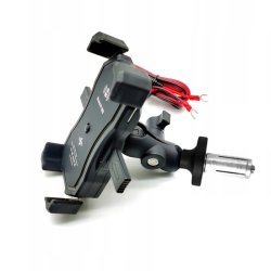 MOTORCYKEL TELEFONHOLDER FREEDCONN MC1W MED INDUKTIV OPLADER + BM2R FASTGRELSE AF HOVEDRR