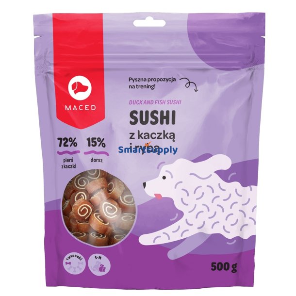 Maced Ande- Og Fiskesushi - Hundegodbid - 500G