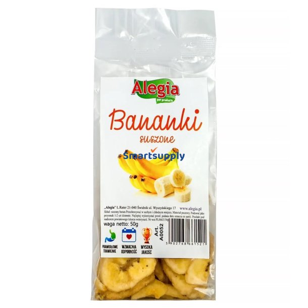 ALEGIA Dried bananas - godbidder til gnavere og kaniner - 60g