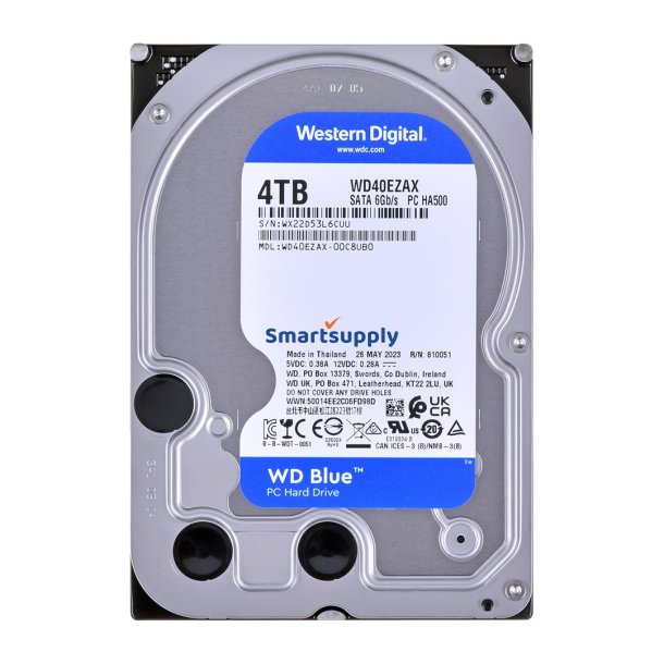 Western Digital Blue Wd40ezax Intern Harddisk 3,5" 4Tb Serial ATA III