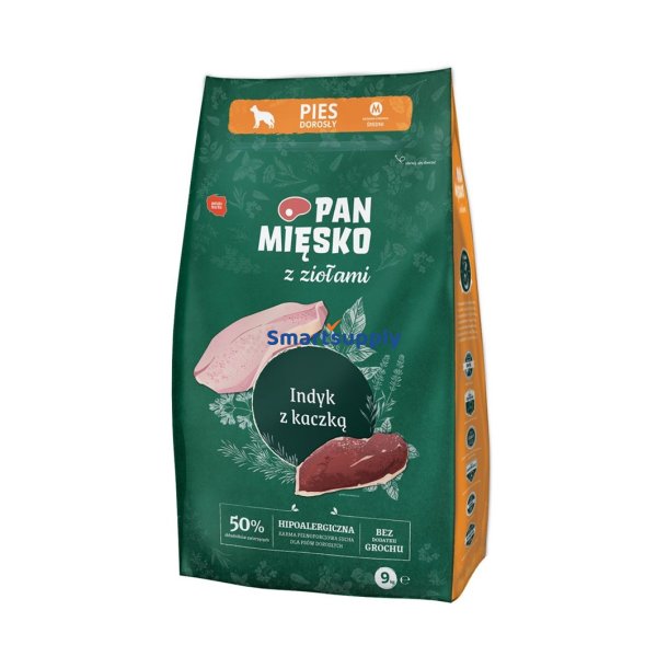 PAN MSKO with Herbs Turkey with duck M - trfoder til hunde - 9kg