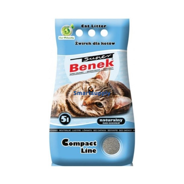 Super Benek Compact Natural - Klumpning Af Kattegrus 5 L