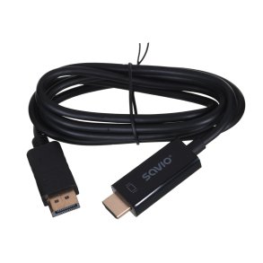 Savio CL-56 videokabel adapter 1,5 m DisplayPort HDMI Type A (Standard) Sort