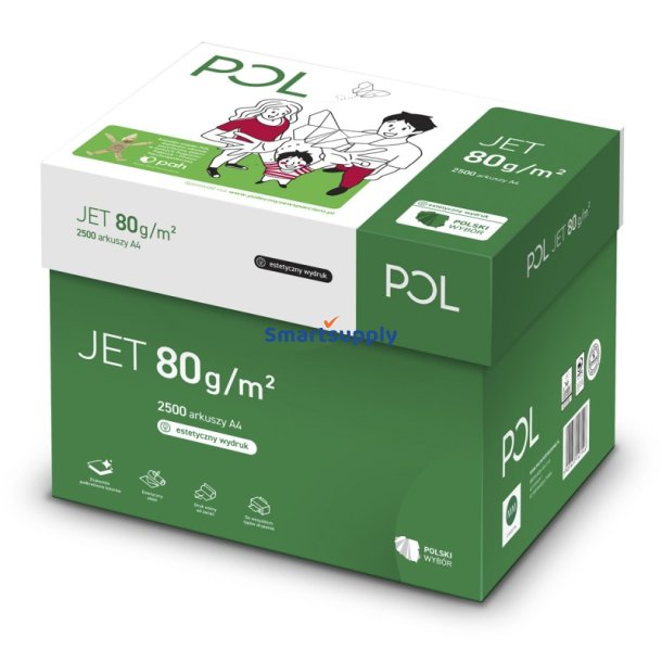 POL JET printerpapir A4 80 gram - 2500 ark