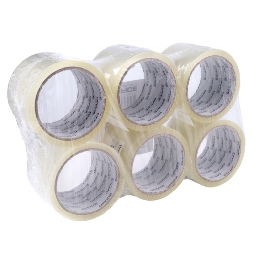 Pakketape bred og st�rk st�jsvag klar 72 mm x 55 m - 6 stk