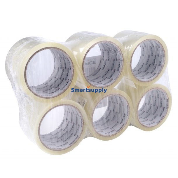 Pakketape bred og strk stjsvag klar 72 mm x 55 m - 6 stk
