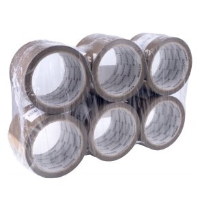 Pakketape bred og strk stjsvag brun 72 mm x 55 m - 6 stk