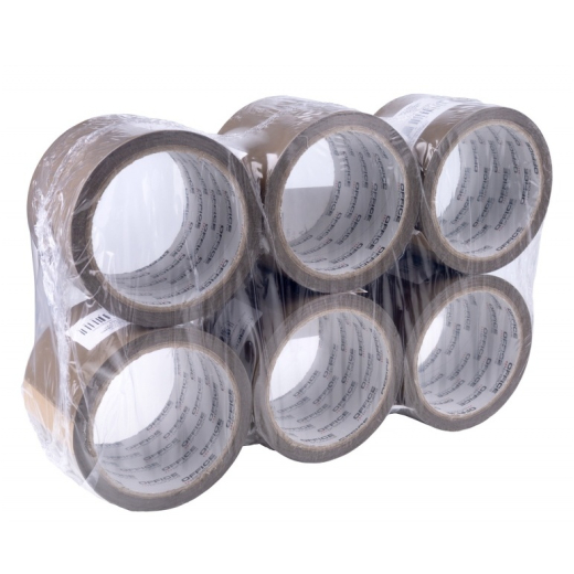 Pakketape bred og st�rk st�jsvag brun 72 mm x 55 m - 6 stk