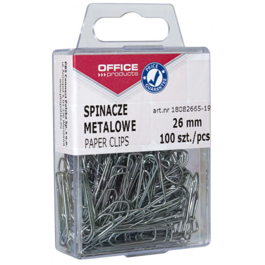 Papirclips 26 mm blanke plast�ske 100 stk