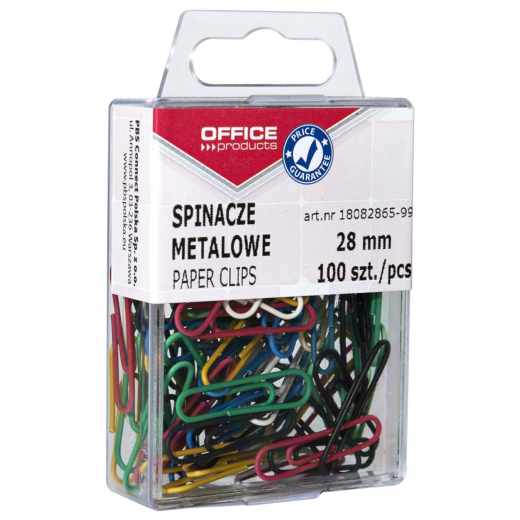 Papirclips 28 mm mix farver plast�ske 100 stk