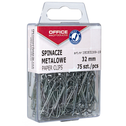 Papirclips 32 mm blanke plast�ske 75 stk