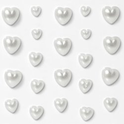 Perlemor hjerter med selvklbende bagside 40 stk.