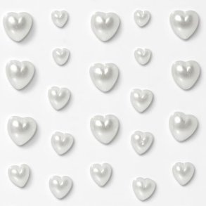 Perlemor hjerter med selvklbende bagside 40 stk.