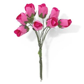 Pink tulipaner blomster bundt med formbar stilk 9cm, 10 stk.