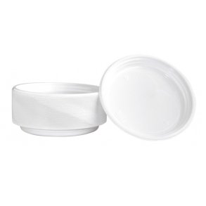 100 stk Plastik Tallerkner genanvendelige 22 cm hvid