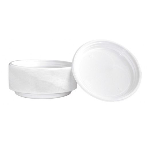 100 stk Plastik Tallerkner genanvendelige 22 cm hvid