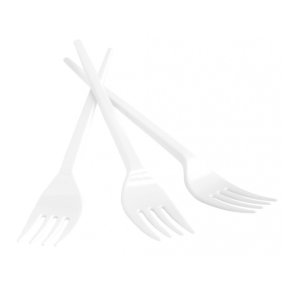 100 stk Plastik Gafler genanvendelige 17 cm hvid