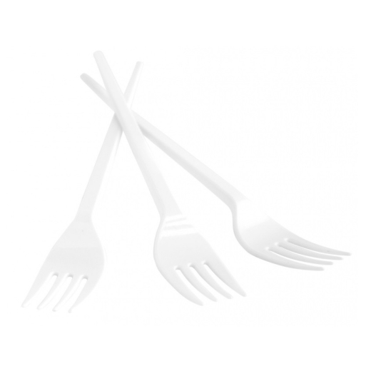 100 stk Plastik Gafler genanvendelige 17 cm hvid