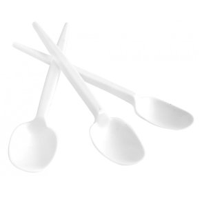 100 stk Plastik Teskeer genanvendelige 12 cm hvid