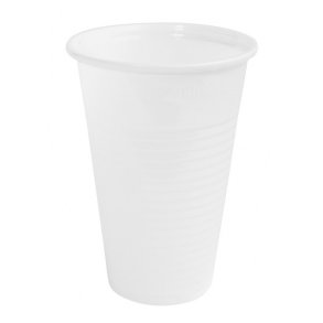 Plastikkrus 20 cl hvid - 100 stk