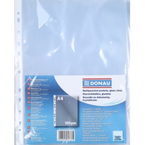 Plastlommer A4 glasklar 100 my ben top - 100 stk