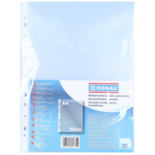 Plastlommer A4 glasklar 150 my �ben top - 100 stk