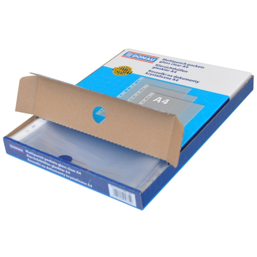 Plastlommer A4 glasklar 50 my �ben top - 100 stk i �ske