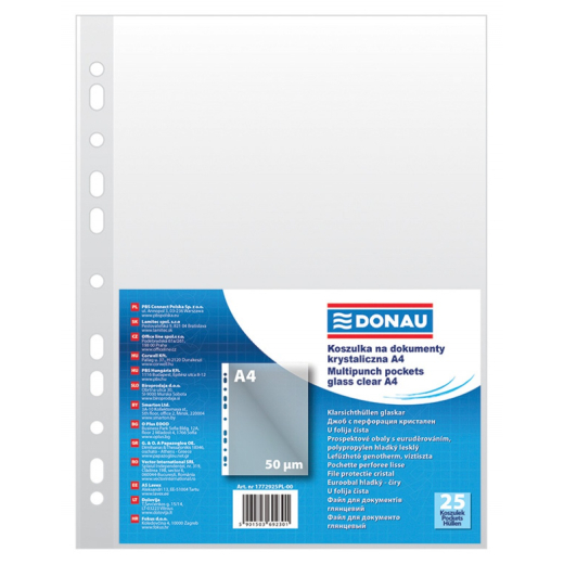 Plastlommer A4 glasklar 50 my �ben top - 25 stk