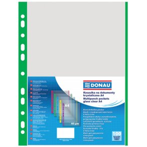 Plastlommer A4 grn 40 my ben top venstre - 100 stk