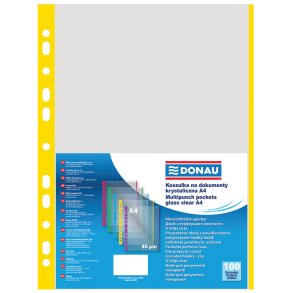 Plastlommer A4 gul 40 my ben top venstre - 100 stk