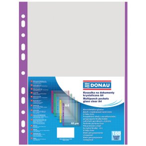 Plastlommer A4 lilla 40 my ben top venstre - 100 stk